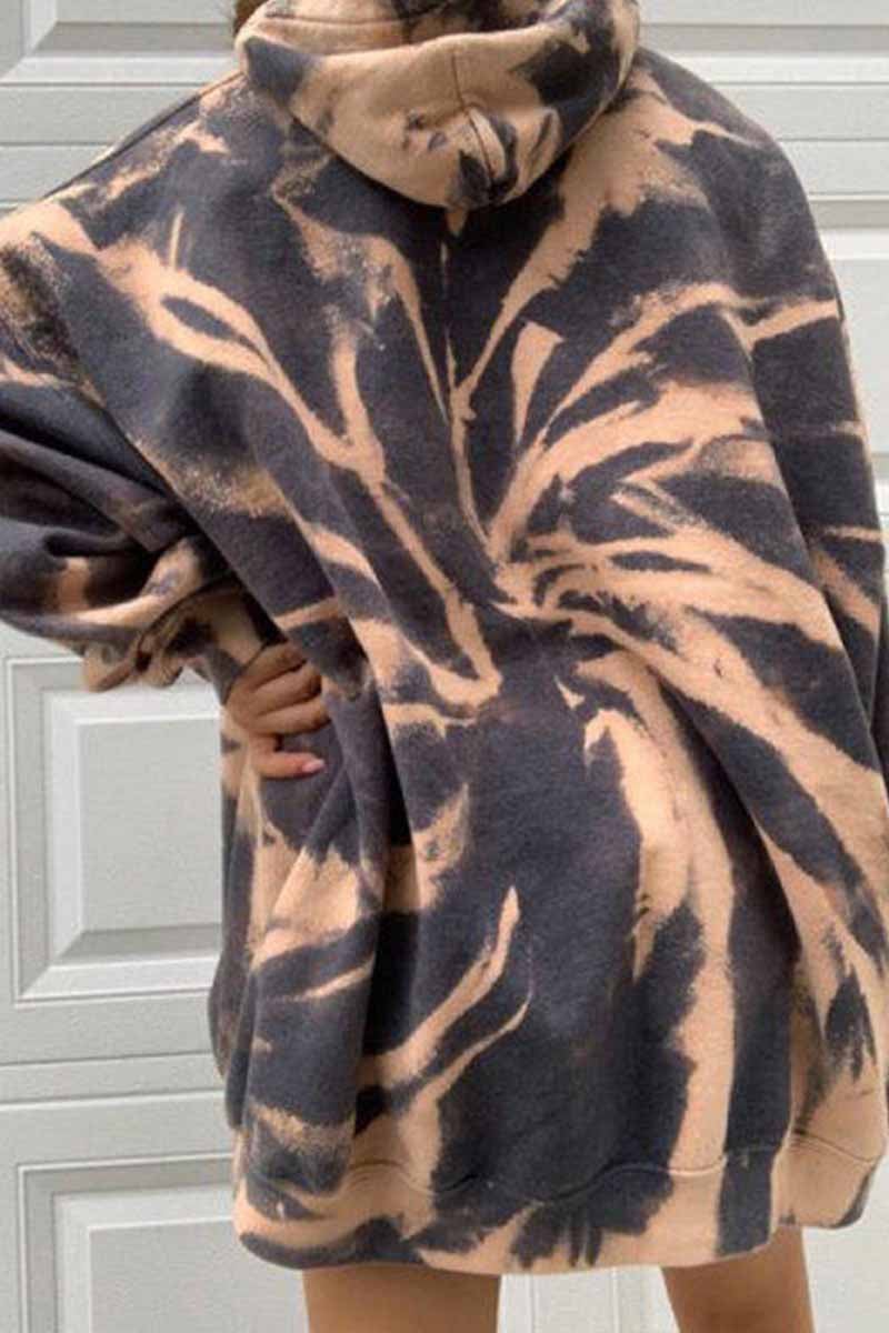 Winter Tie-dye Padded Hoodie