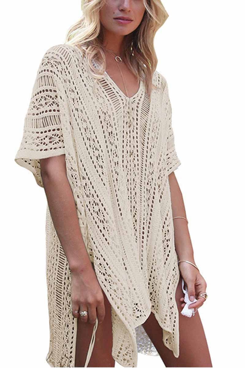 Casual Hollow Knitted Swimwear Cover-up