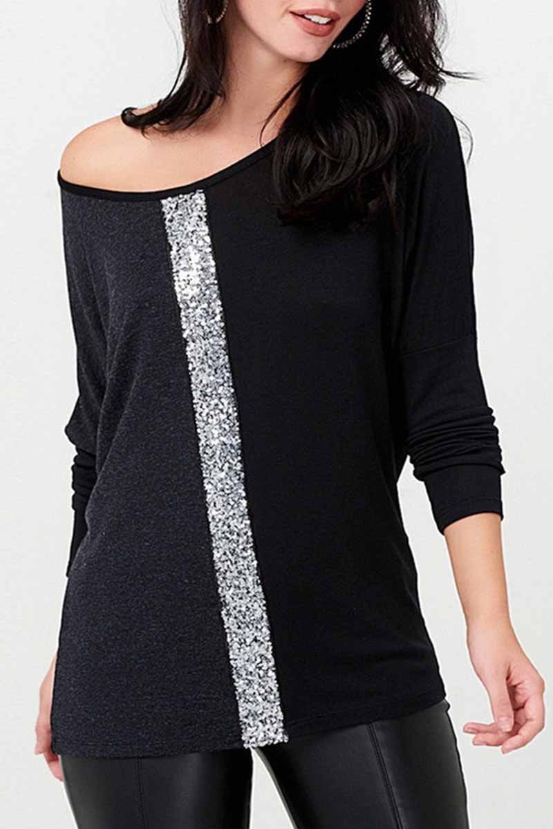 Casual Sequins Tops