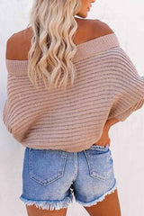 Sexy Striped Off-shoulder Sweater