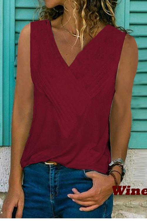 Basic V-Neck Sleeveless T-shirt