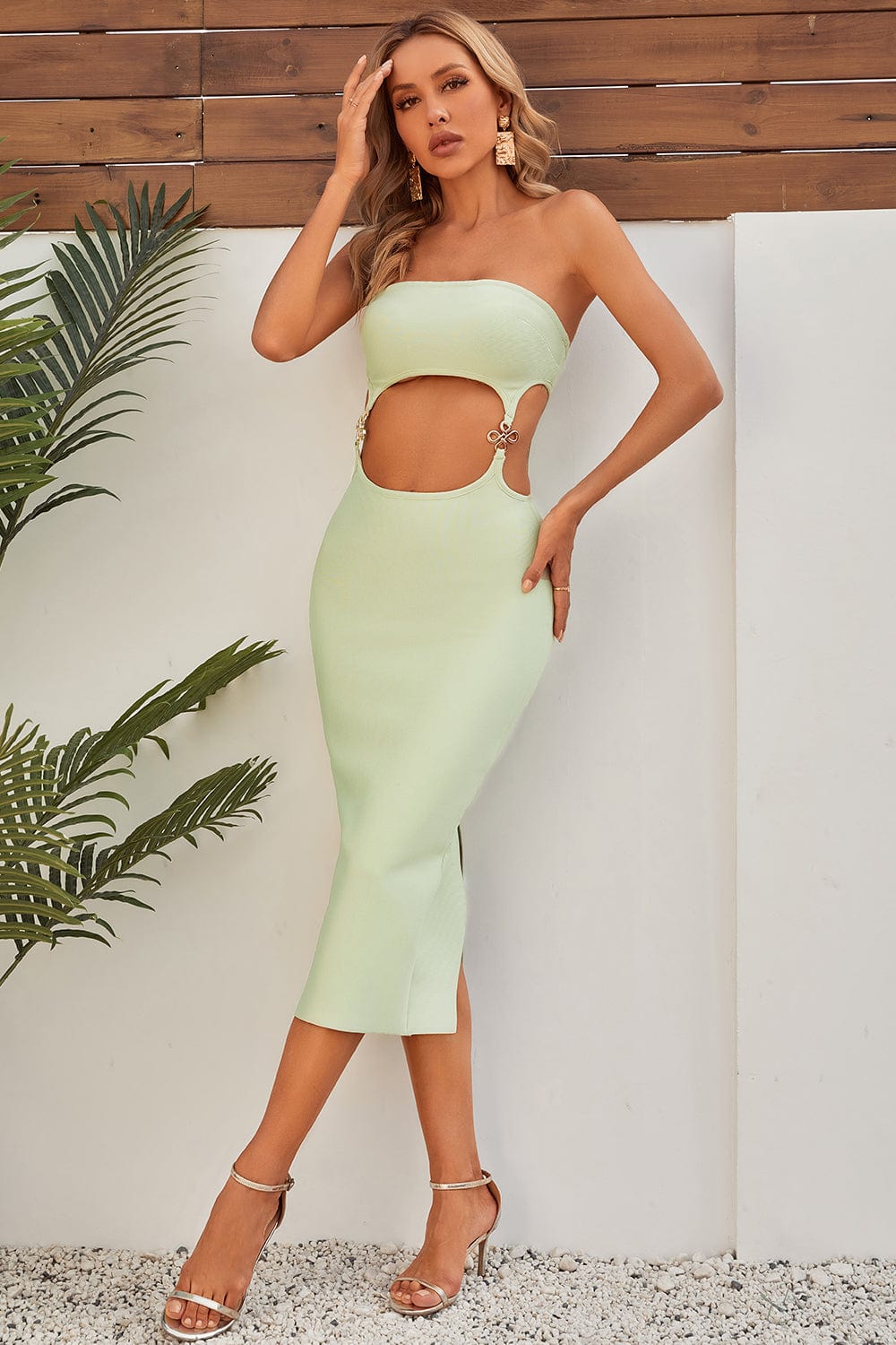 Jadia Strapless Midi Bandage Dress