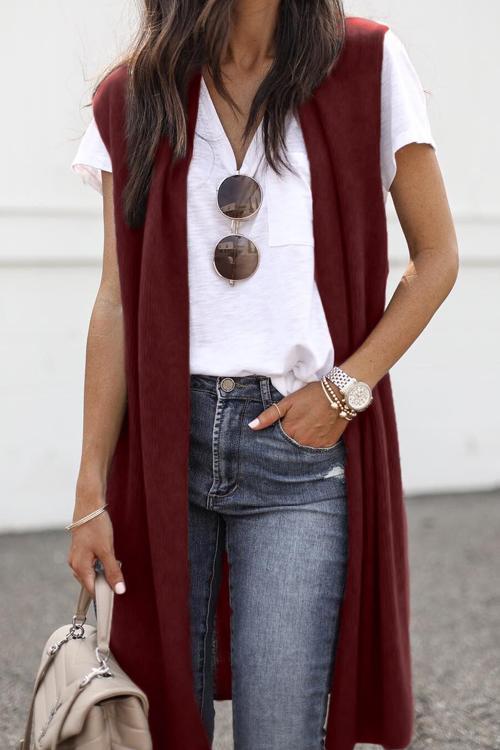 Fashion Long Vest Cardigan