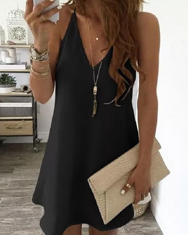 Chiffon V Neck Camisole Dress