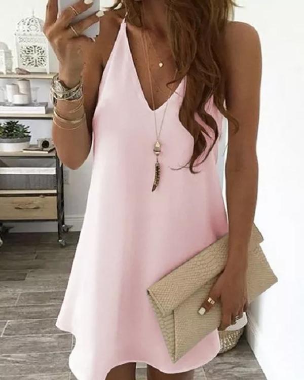 Chiffon V Neck Camisole Dress