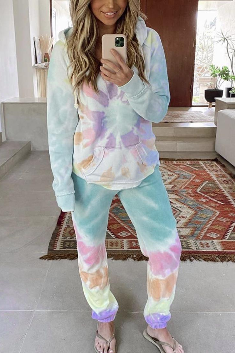 Tie Dye Print Hoodie & Pants