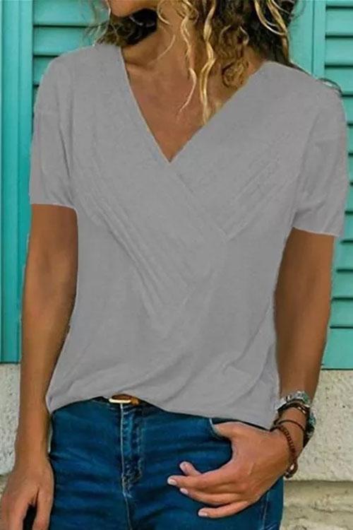 Classic V-Neck Short Sleeve T-shirt