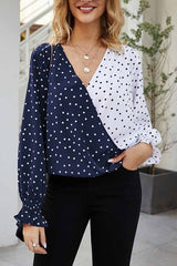 Polka Dot V- Neck Shirt