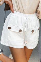 Pockets Drawstring Waist Casual Shorts