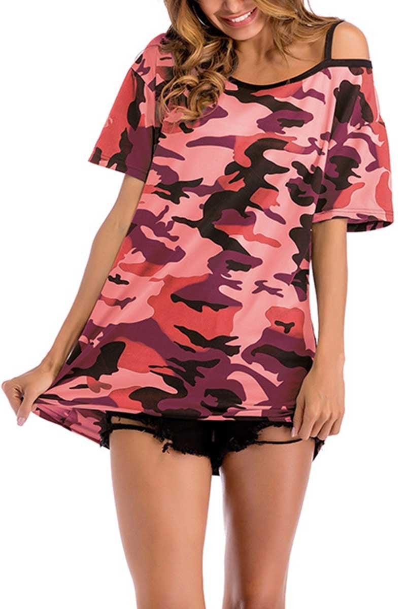 Camouflage Strapless T-shirt