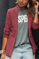 Red Plaid Short Coat