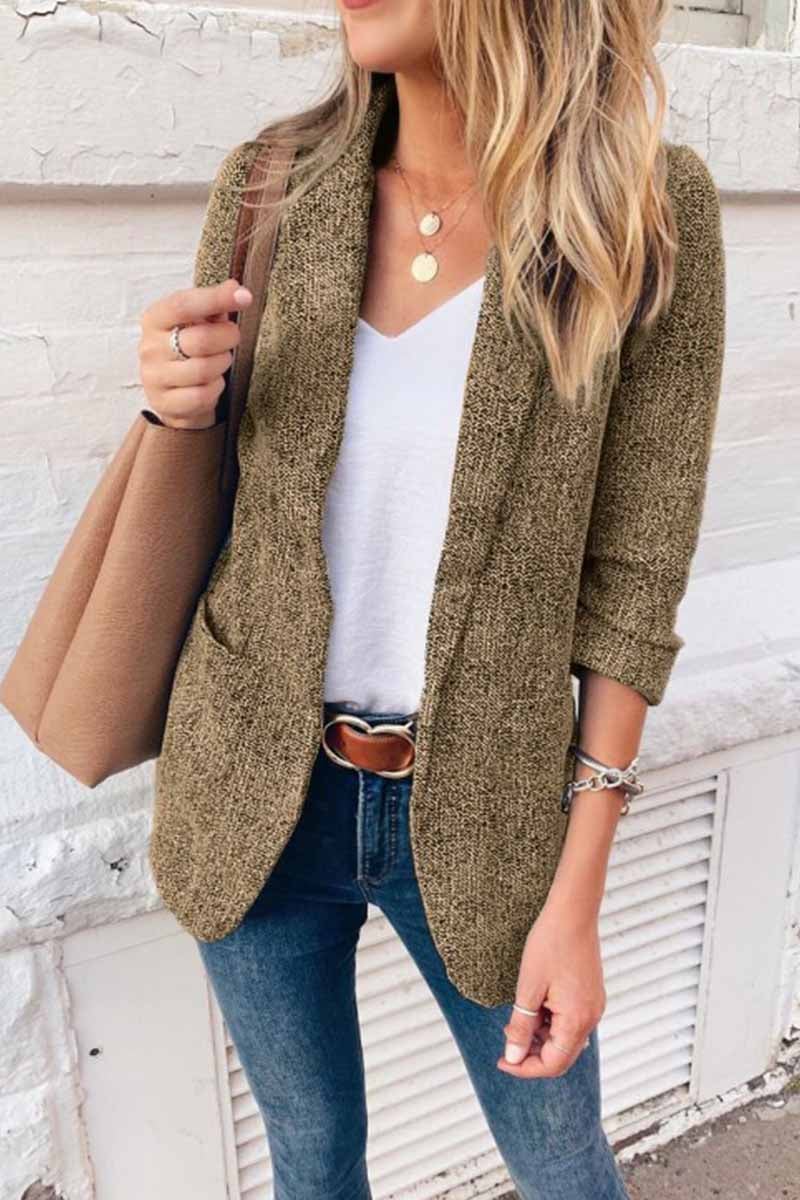 Casual Slim Suit Jacket Tops(4 Colors)