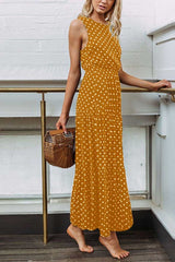 Polka Dot Waist Maxi Dress(3 Colors)