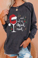 Christmas Letter Print Casual Sweatshirt