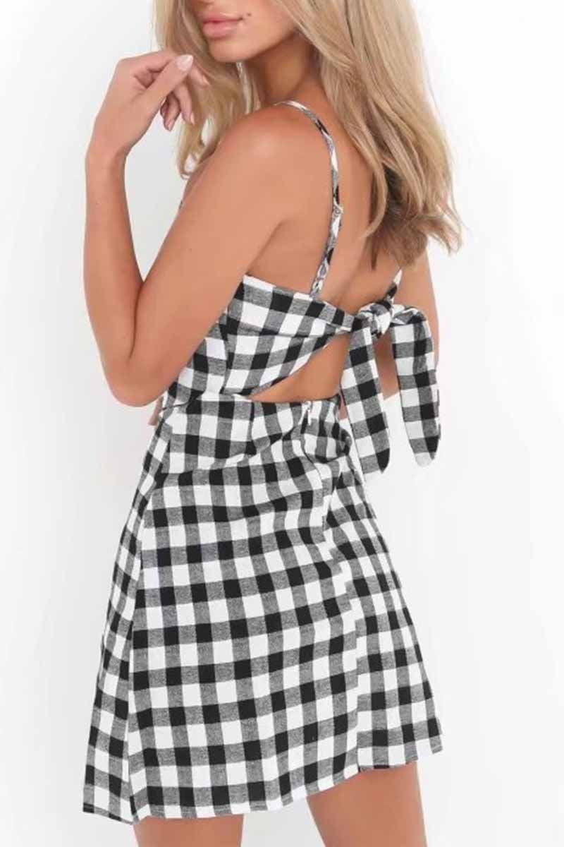 Sexy Backless Bow Mini Dress