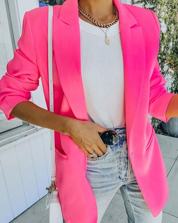 Candy Color Leisure Suit Blazer