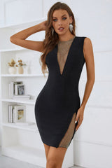 Perrin Sleeveless Mesh Bandage Dress