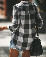 Classic Single Breasted Plaid Shirt