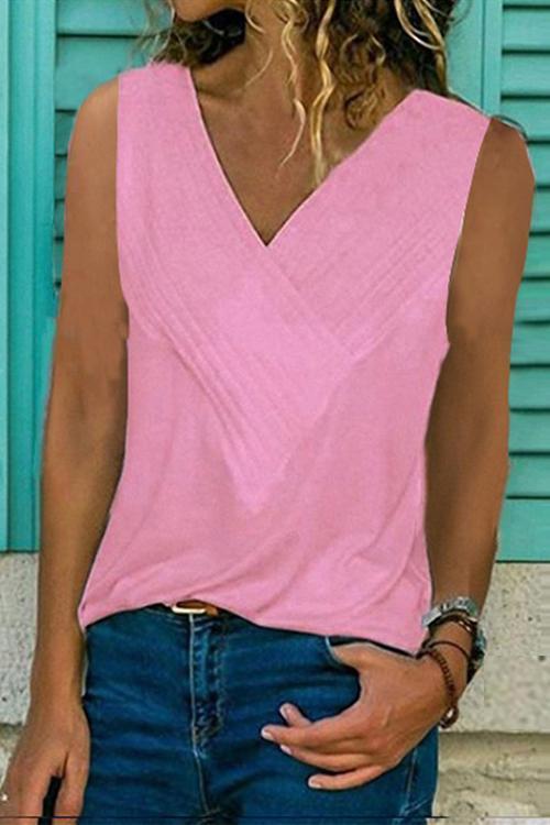 Basic V-Neck Sleeveless T-shirt