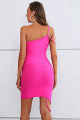 Izzy One Shoulder Pink Party Bandage Dress