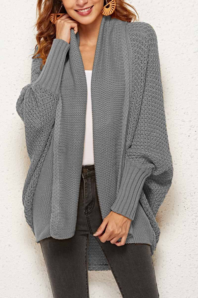 Batwing Sleeve Sweater Cardigan (4 Colors)