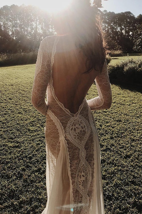 True Love White Lace Backless Maxi Dress