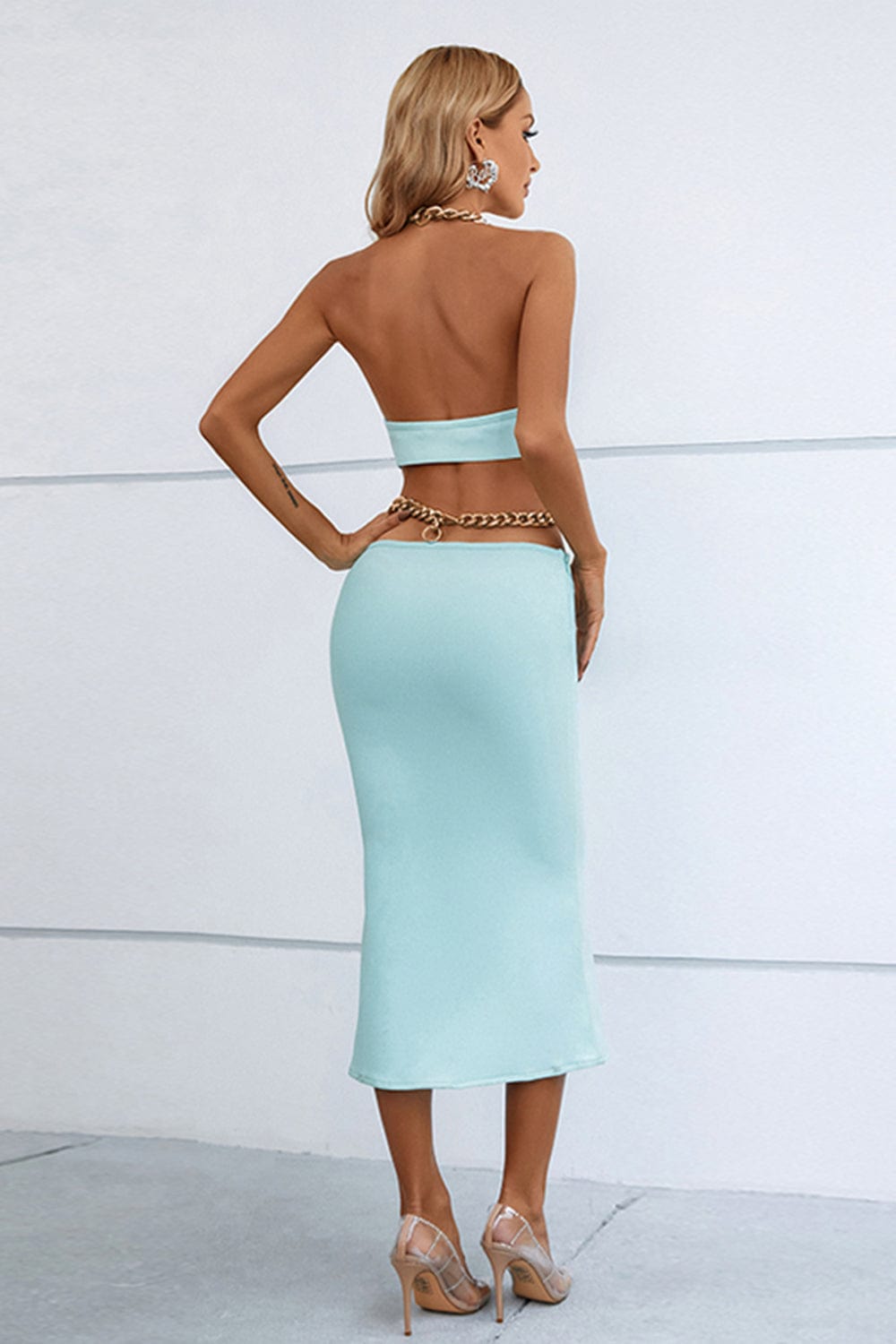 Tina Halter Cut Out Maxi Bandage Dress