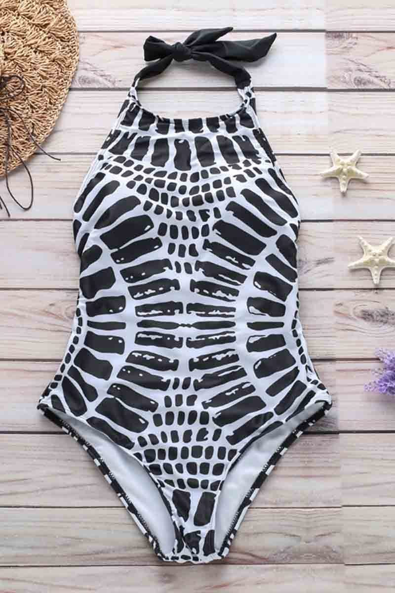 Wave Print Bikini Swimsuit