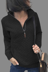 Fashion Solid Color Zipper Sweatshirt