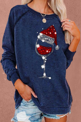 Christmas Hat Round Neck Sweatshirt