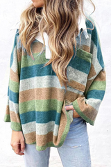 Colorful Stripe Print Casual Sweatshirt