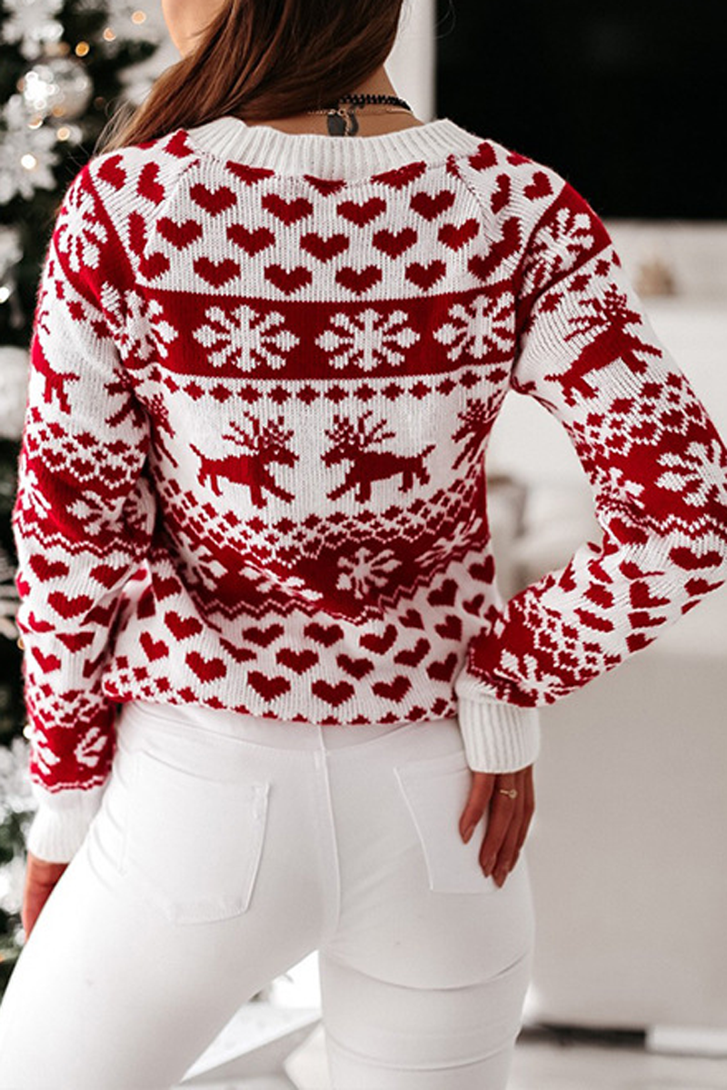 Christmas Elk Long Sleeve Knitted Sweater