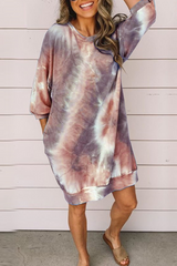 Tie Dye Print Pocket Dress