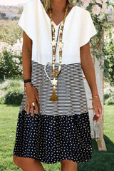 Color Block Striped Dot Dress