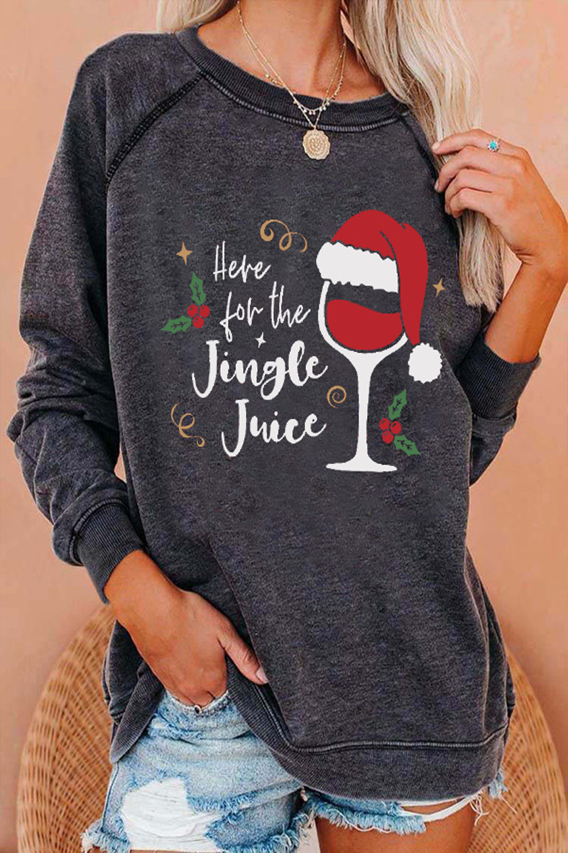 Christmas Letter Print Casual Sweatshirt