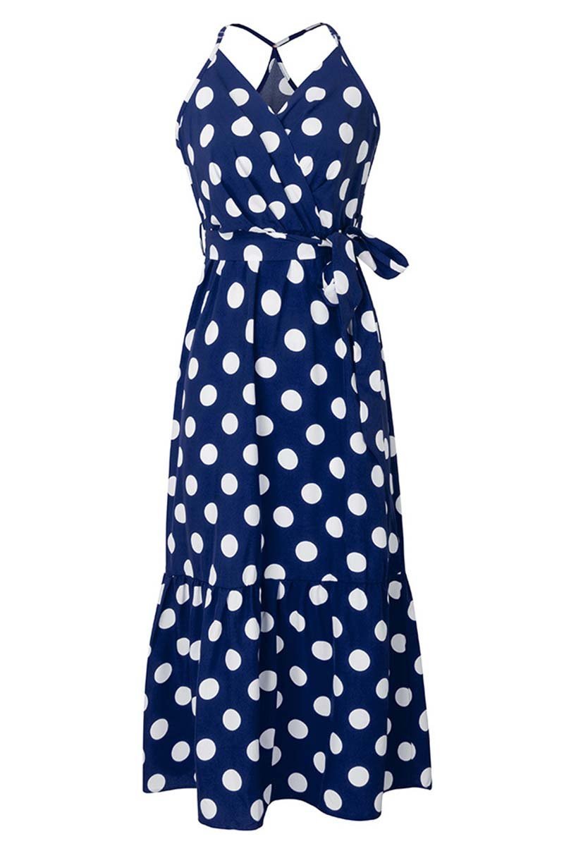 Polka Dot Strap Midi Dress(3 Colors)