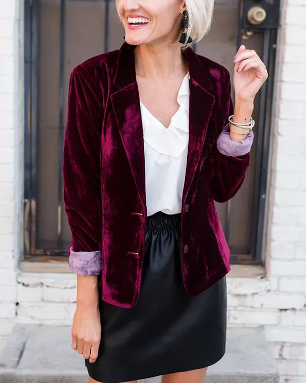 Velvet Blazer Suit Jacket