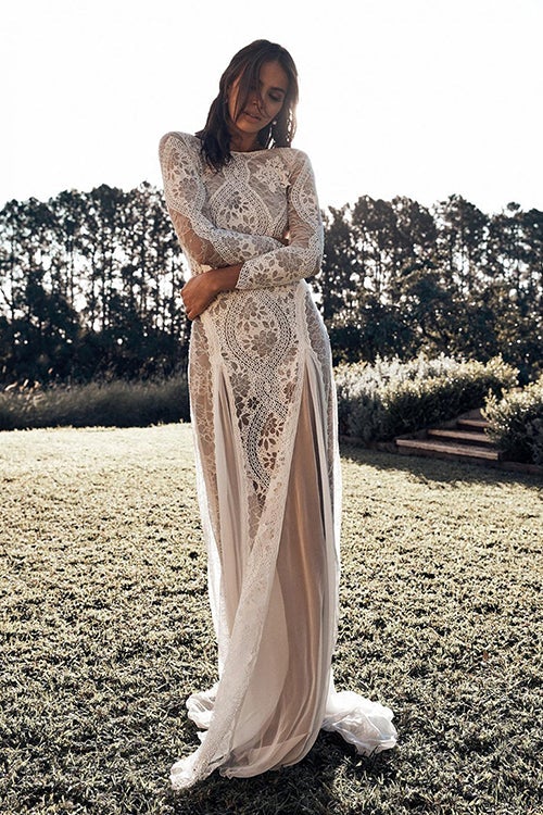 True Love White Lace Backless Maxi Dress