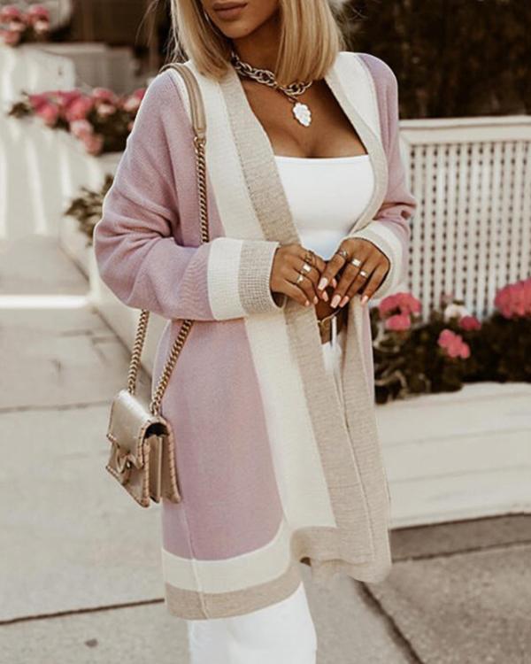 Fashion Patchwork  Sweater Cardigan