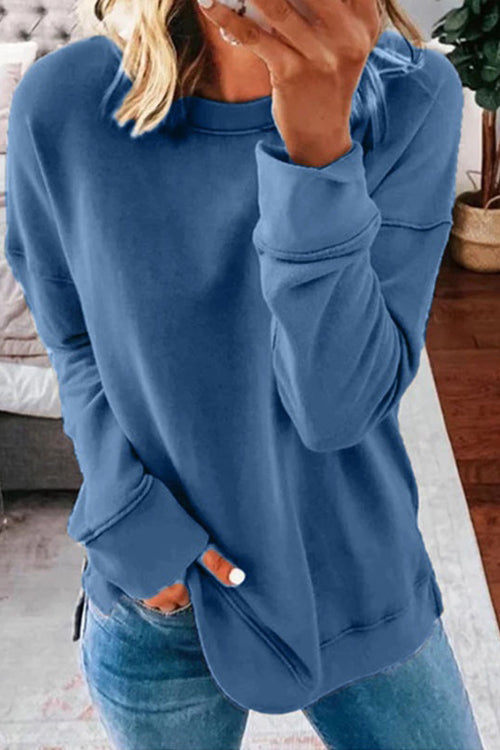 Candice Crewneck Long Sleeve Solid Sweatshirt