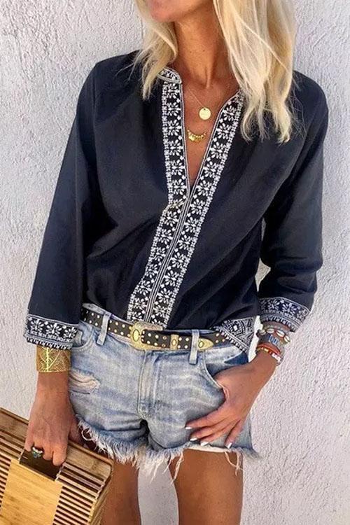 Bracelet Sleeve Retro Shirt