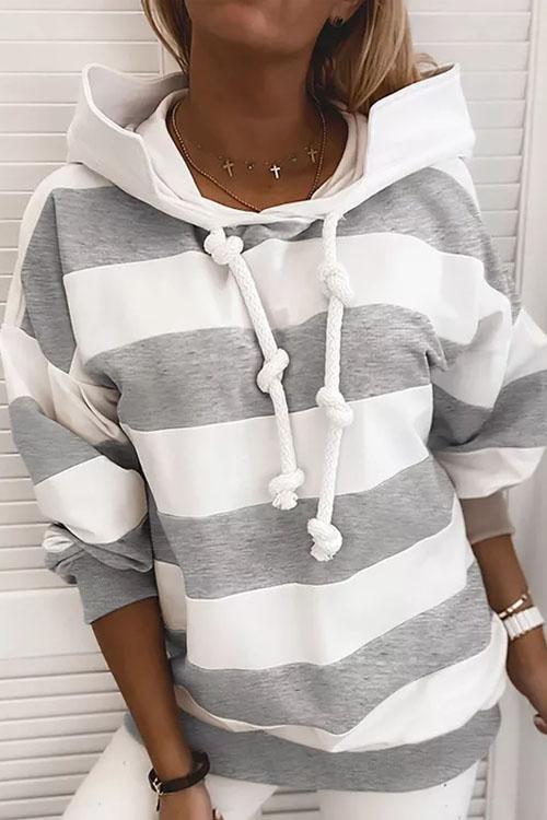 Wide Striped Light Hoodie