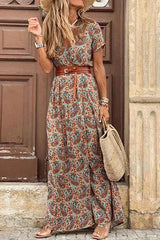 Boho Floral High Split Maxi Dress