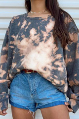 Round Neck Tie Dye Print Sweatshirt