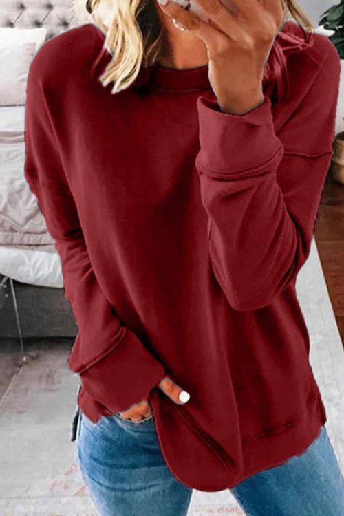 Candice Crewneck Long Sleeve Solid Sweatshirt