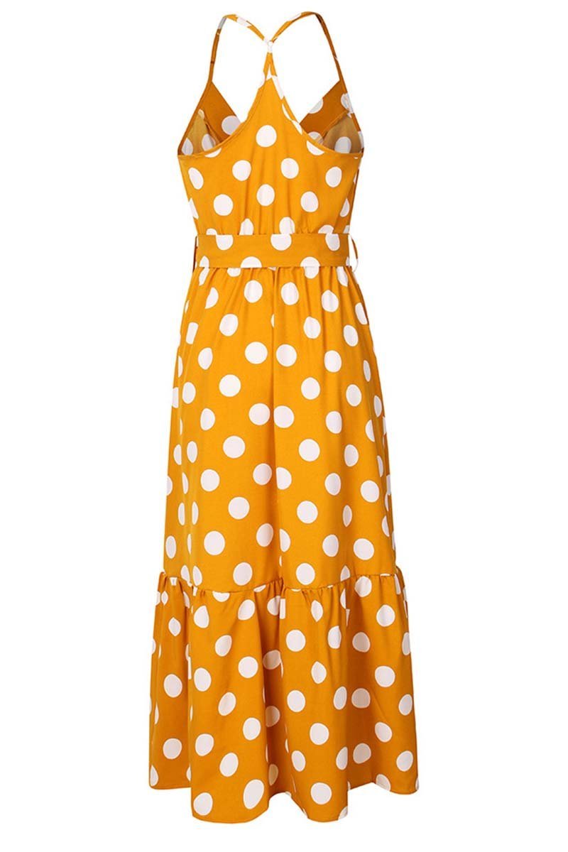 Polka Dot Strap Midi Dress(3 Colors)