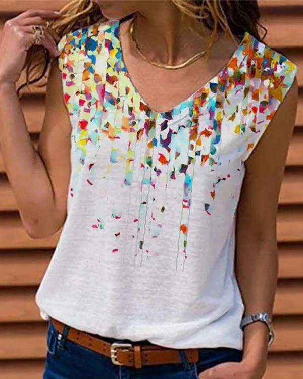 Colorful Oils Sleeveless Tank Top