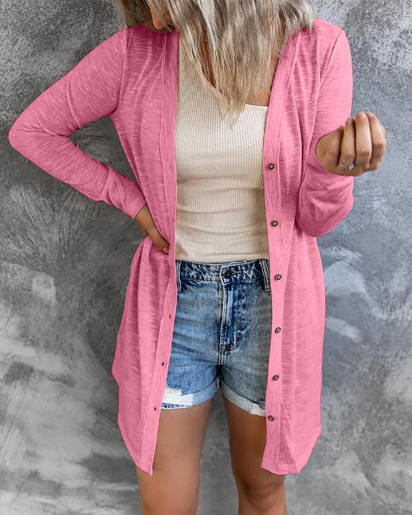 Thin Knitting Long Cardigan