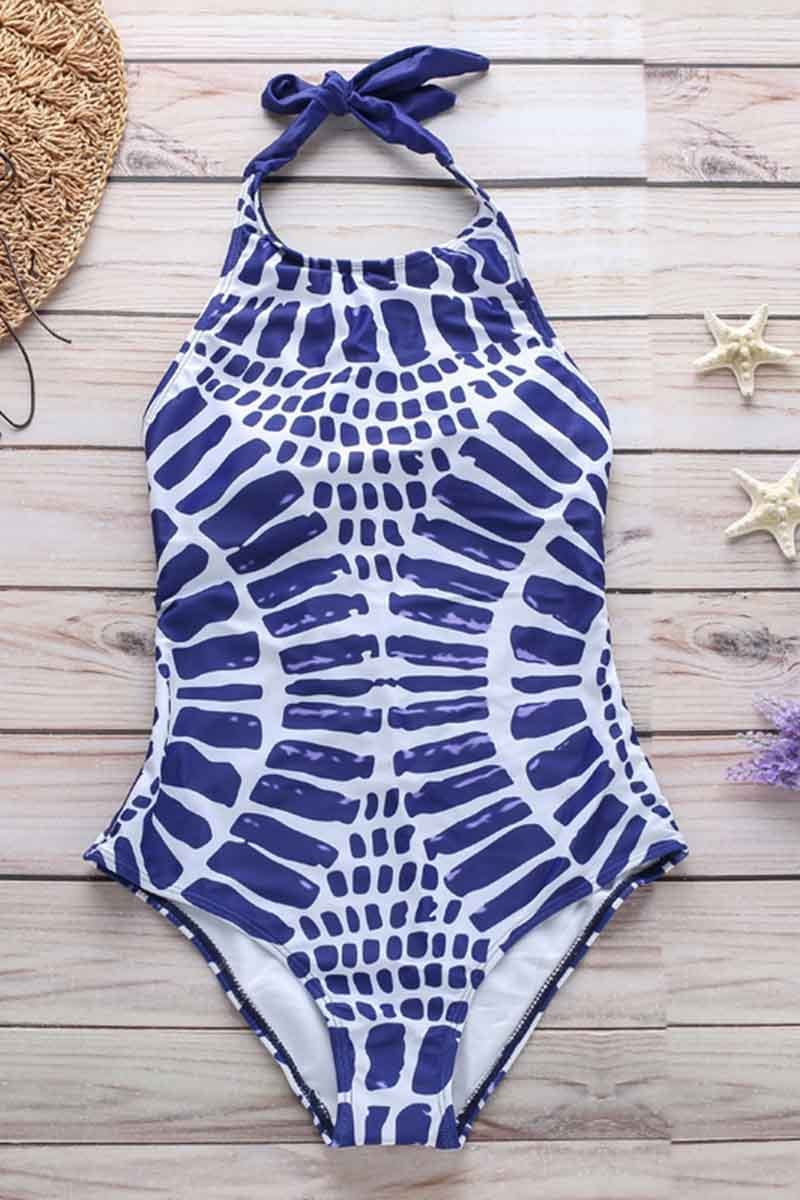 Wave Print Bikini Swimsuit