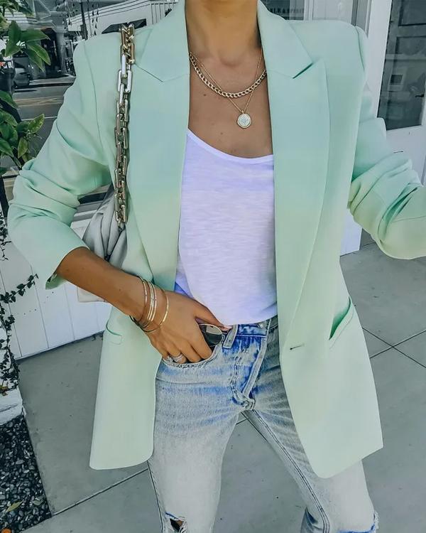 Candy Color Leisure Suit Blazer